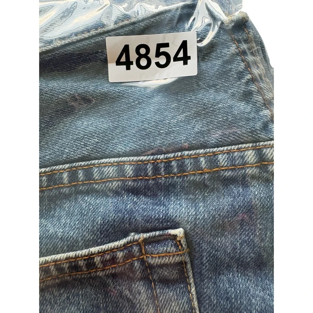 Vintage Polo Jeans Co Ralph Lauren Mens 38 Blue Denim Distressed Straight Leg